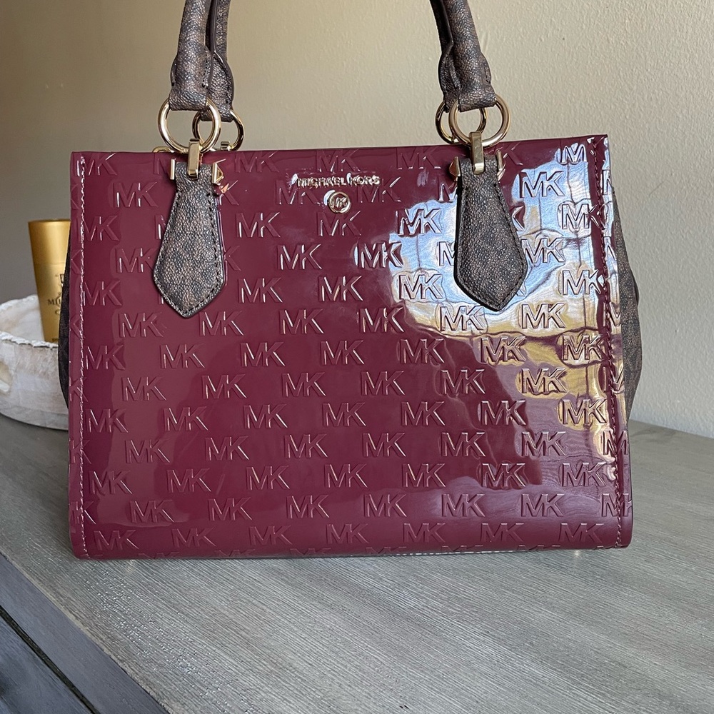 Marilyn MK Debossed Medium Satchel Bag